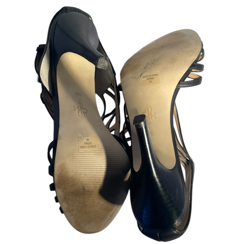 Cole Haan Black Strappy Stiletto Heels with Buckle Size 9B - Picture 14 of 14